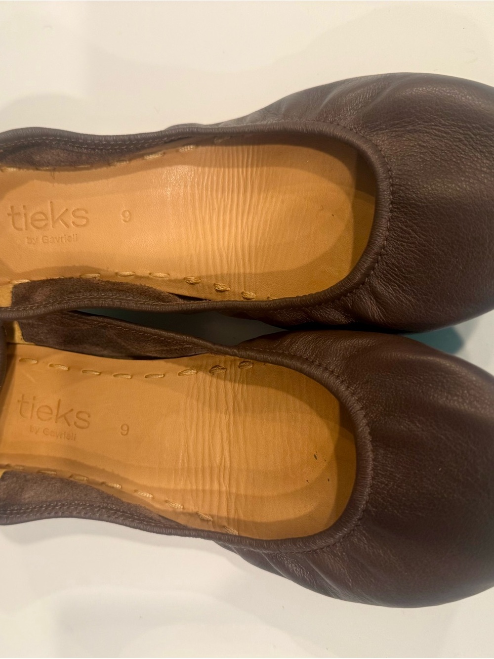 Tieks Brown Leather Ballet Flats with Tan Insole